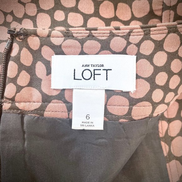 LOFT Silk Blend Spotted Pencil Skirt Size 6 - Picture 7 of 8
